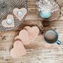 Set Of Four Wooden Love Heart Coasters, thumbnail 6 of 7