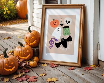 Squad Ghouls Halloween Art Print, 2 of 12