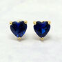 Sapphire Heart September Birthstone Stud Earrings, thumbnail 1 of 3