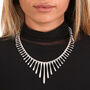 Solid Sterling Silver Statement Sunray Drop Necklace, thumbnail 5 of 8