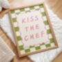 Kiss The Chef Wall Art Print Kitchen Poster, thumbnail 6 of 10
