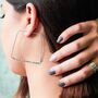 Square Hammered Sterling Silver Hoop Earrings, thumbnail 1 of 6