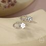 Sterling Silver Paw Print Huggie Hoop Earrings, thumbnail 4 of 11