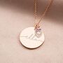 Large Esme And Heart Birthstone Name Necklace, thumbnail 5 of 9