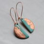 Seafoam Turquoise Copper Earrings, thumbnail 2 of 6
