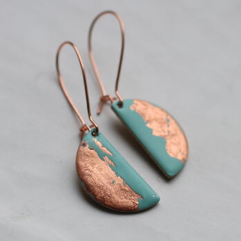 Seafoam Turquoise Copper Earrings, 2 of 6