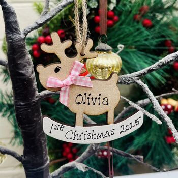Baby's First Christmas 2025 Decoration Reindeer Rocking Tree, 2 of 10