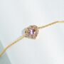 Purple Heart Lavender Amethyst Bracelet In Silver And Gold, thumbnail 7 of 10