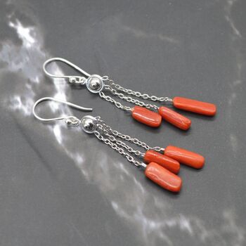 Red Coral Earrings: Red Gemstone Jewelry, 2 of 5