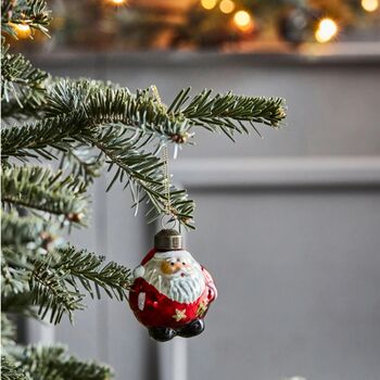 Red Glass Santa Claus Baubles Box Of Four, 5 of 6