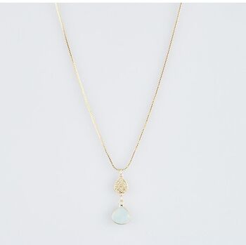 Gold Plated Filigree Turquoise Pendant Necklace, 2 of 3