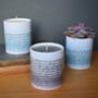 Poetry Or Music Quotation Pot With Candle Option, thumbnail 1 of 9