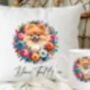 Personalised Pomeranian Summer Floral Dog Wreath Cushion And Mug Gift Bundle, thumbnail 1 of 4