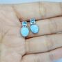 Larimar Blue Topaz Silver Stud Earrings, thumbnail 4 of 10