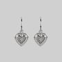 Heart Cubic Zirconia Hoop Earrings Silver Or Gold, thumbnail 5 of 5