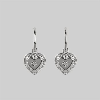 Heart Cubic Zirconia Hoop Earrings Silver Or Gold, 5 of 5