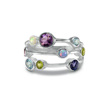 Sterling Silver Ring With A Cornucopia Of Stones, 6 of 7