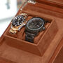 Dad's Personalised Large Tan Double Watch Display Case, thumbnail 4 of 7