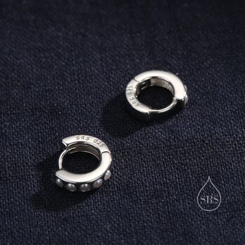 Sterling Silver Cz Crystal Encrusted Disk Stud Earrings, 9 of 9