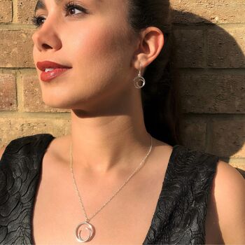 Sterling Silver Round Tapered Eclipse Pendant, 6 of 10