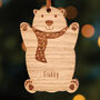 Personalised Wooden Polar Bear Christmas Decoration, thumbnail 2 of 4