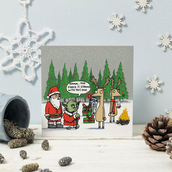 Yoda And Rudolph Star Wars Christmas Card, 2 of 2