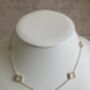 18 K Gold Plated Four Leaf Clover Necklace Gold White, thumbnail 3 of 8