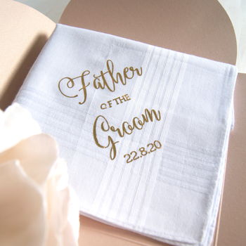 Father Of The Groom Wedding Handkerchief Gift, 3 of 5