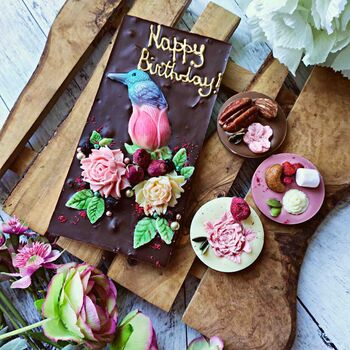 Personalised Vegan Chocolate 'Colibri & Flowers' Gift, 3 of 8