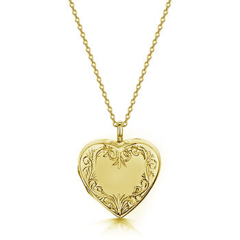 Personalised 18 K Gold Plated Heart Locket With Scroll, 3 of 7
