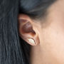 Gold Plated Leaf Stud Earrings, thumbnail 1 of 6