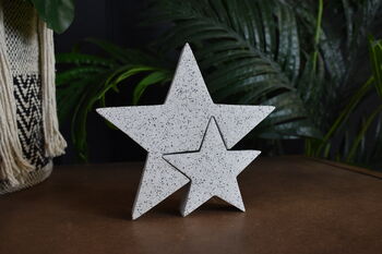 Handmade Concrete Star In A Star Ornament, 2 of 2