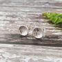 Bark Hammered Silver Dome Stud Earrings, thumbnail 1 of 4