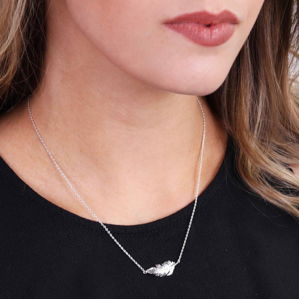 Sterling Silver Feather Necklace By Lisa Angel | notonthehighstreet.com