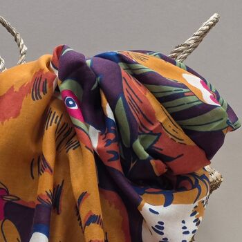 Autumnal Woodland Print Scarf, 2 of 5