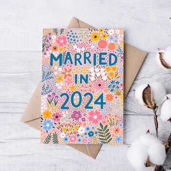 Floral Wedding Card, Married In 2024, 2 of 3