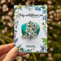Wildflower Forget Me Not Eco Wooden Pin Brooch, thumbnail 5 of 7