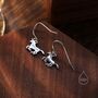 Unicorn Drop Hook Earrings In Sterling Silver, thumbnail 4 of 10
