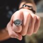 Tree Of Life Steel Signet Ring, thumbnail 1 of 12