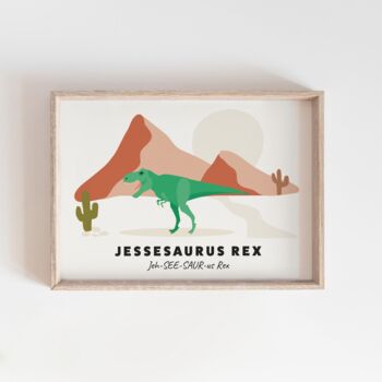 Personalised Dinosaur Name Print, 3 of 4