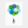 'Mr Penguin With Blue Balloons' Print, thumbnail 3 of 3