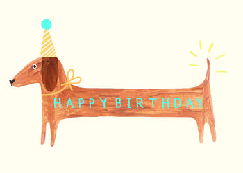 Happy Birthday Sausage Dog Card, 2 of 3