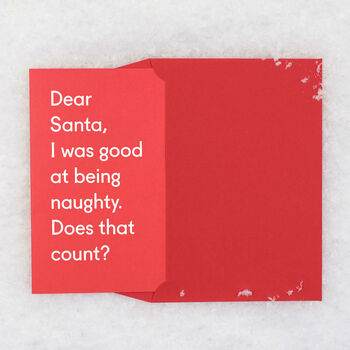 'Good At Being Naughty' Funny Christmas Card, 5 of 6