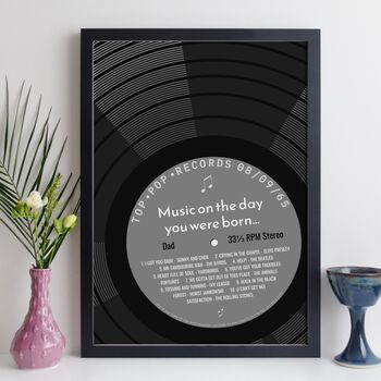 60th Birthday Print Music Day You Were Born Record 1965, 10 of 12