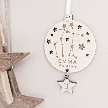 Personalised Zodiac Star Sign Ornament Christmas Tree, 2 of 8