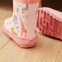 Personalised Pink Safari Print Welly Boots, thumbnail 3 of 4