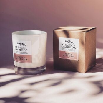 Peony And Blush Suede Candle, 2 of 2