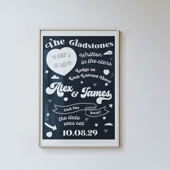 Retro Personalised Fun Wedding Print, 2 of 3