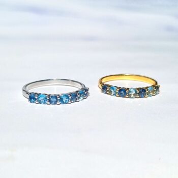 Blue Sapphire And Blue Topaz Eternity Band, 5 of 8