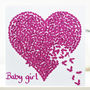 Baby Girl Card With Pink Butterfly Heart, thumbnail 1 of 10